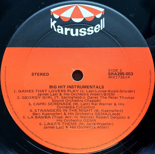 Various : Big Hit Instrumentals (LP, Comp)