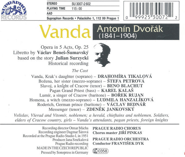 Antonín Dvořák, Prague Radio Chorus*, Prague Radio Orchestra* : Vanda  (2xCD, Album)