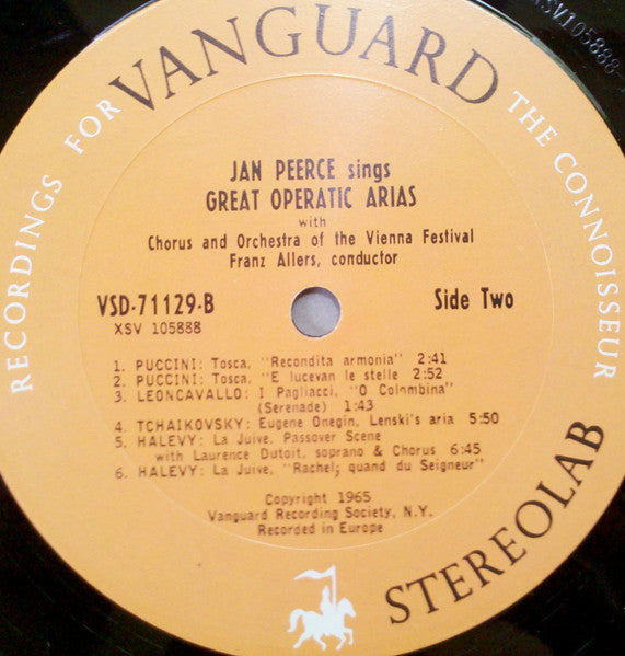 Jan Peerce : Great Operatic Arias (LP, Album)