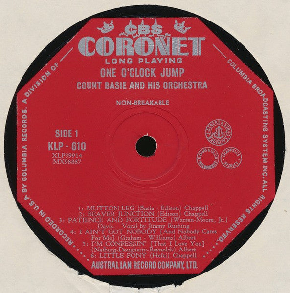 Count Basie And His Orchestra* : One O'Clock Jump (LP, Album, Comp, Mono)