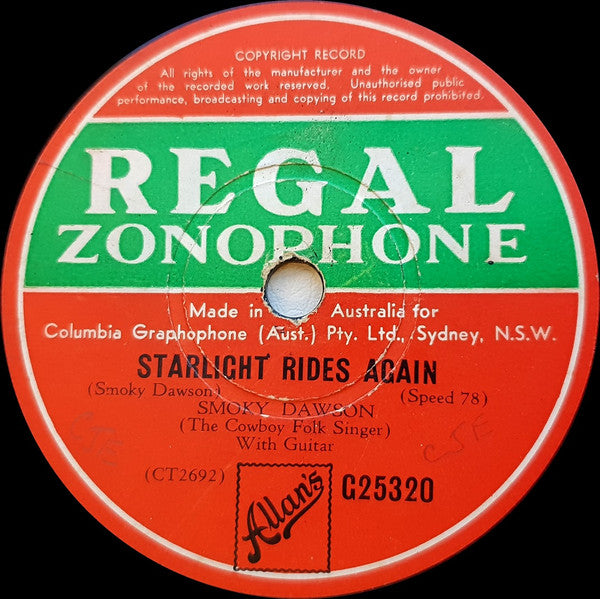 Smoky Dawson : The Wild Colonial Boy / Starlight Rides Again (Shellac, 10")