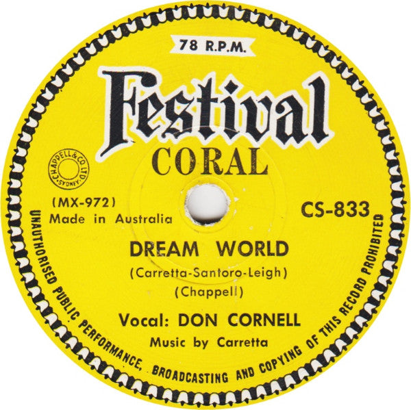Don Cornell : Young Abe Lincoln / Dream World (Shellac, 10", RP)