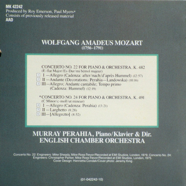 Mozart* - Perahia*, English Chamber Orchestra : Perahia Plays And Conducts Mozart (Piano Concerto No. 22, K.482 • Piano Concerto No. 24, K.491) (CD, Comp)