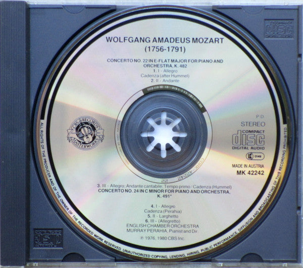 Mozart* - Perahia*, English Chamber Orchestra : Perahia Plays And Conducts Mozart (Piano Concerto No. 22, K.482 • Piano Concerto No. 24, K.491) (CD, Comp)