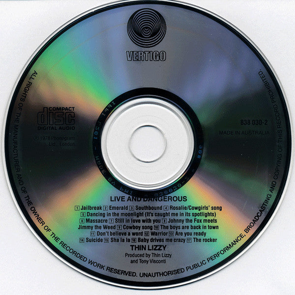 Thin Lizzy : Live And Dangerous (CD, Album, RE)