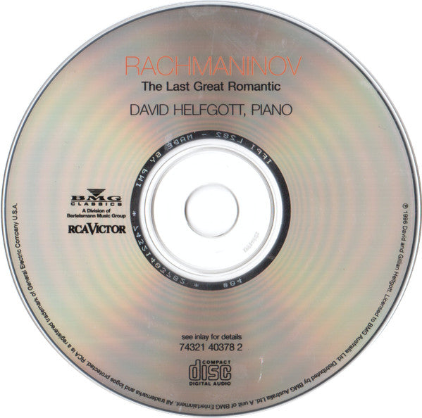 Rachmaninov* - David Helfgott : The Last Great Romantic (CD, Album)