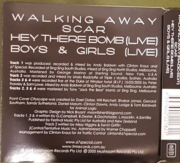 67 Special : Walking Away (CD, Single)