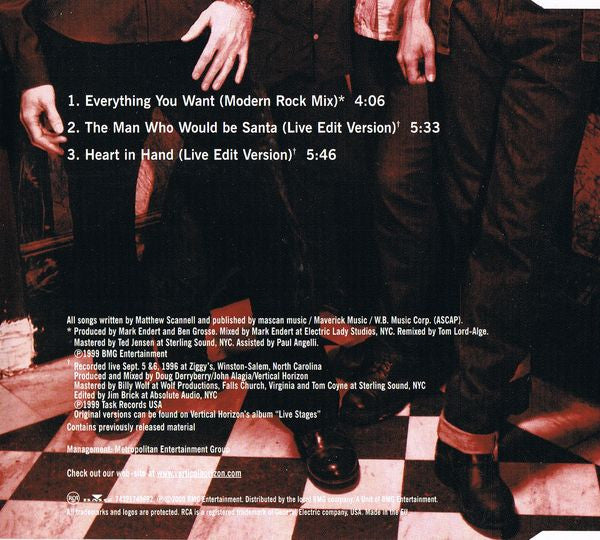 Vertical Horizon : Everything You Want (CD, Single)