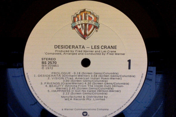 Les Crane : Desiderata (LP, Album, RE)