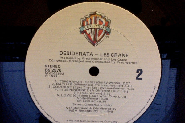 Les Crane : Desiderata (LP, Album, RE)
