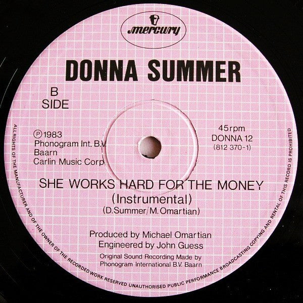 Donna Summer : She Works Hard For The Money (12")