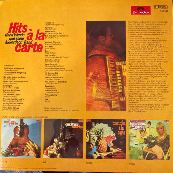 Horst Wende's Accordion Band* : Hits À La Carte (LP, Comp)