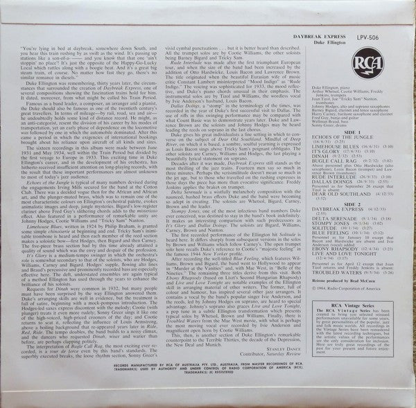 Duke Ellington : Daybreak Express (LP, Comp, Mono)