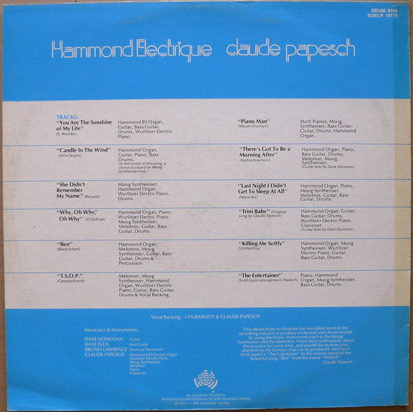 Claude Papesch : Hammond Electrique (LP, Album)