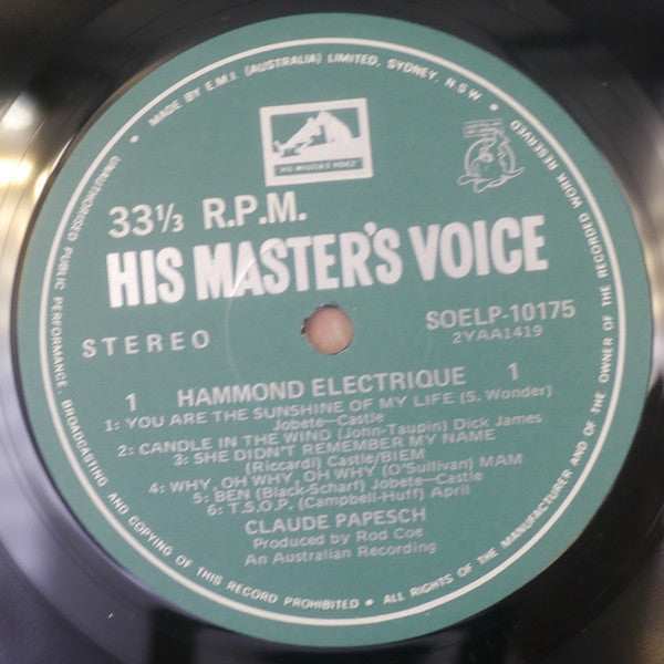 Claude Papesch : Hammond Electrique (LP, Album)