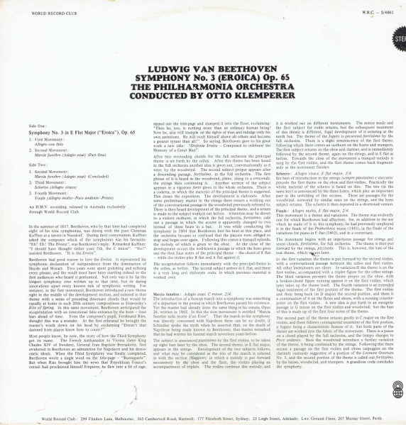 Beethoven* : Symphony No. 3 "Eroica" (LP, Album, Club, RE)