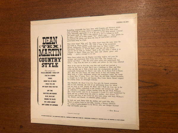 Dean Martin : Country Style (LP, Album)