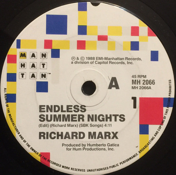 Richard Marx : Endless Summer Nights (7", Single)