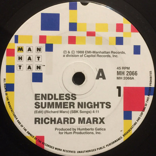Richard Marx : Endless Summer Nights (7", Single)