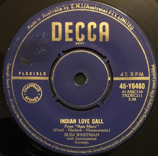 Slim Whitman : Indian Love Call (7", Single)