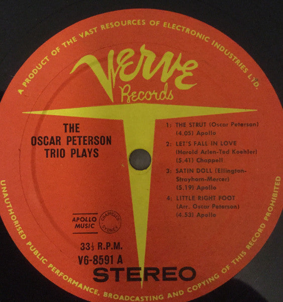 The Oscar Peterson Trio : The Oscar Peterson Trio Plays (LP, Album)