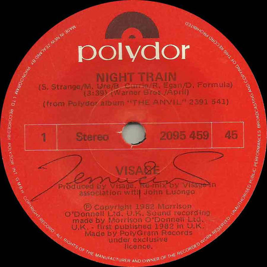 Visage : Night Train (7", Single)
