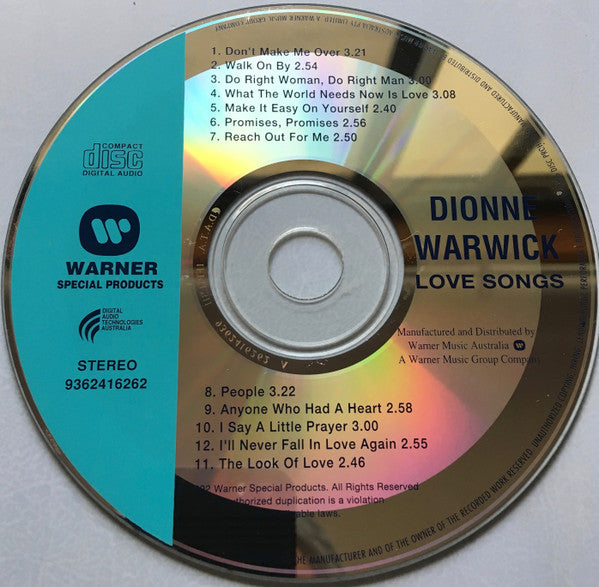 Dionne Warwick : Love Songs (CD, Comp)