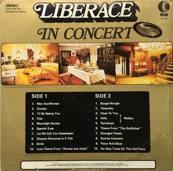 Liberace : In Concert (LP, Ltd)