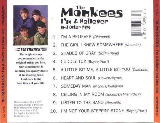 The Monkees : I'm A Believer And Other Hits (CD, Comp, RE)
