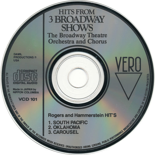 The Broadway Theatre Orchestra & Chorus : Hit Songs From 3 Broadway Shows (CD)