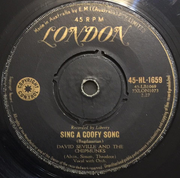 David Seville And The Chipmunks : Sing A Goofy Song (7", Single)