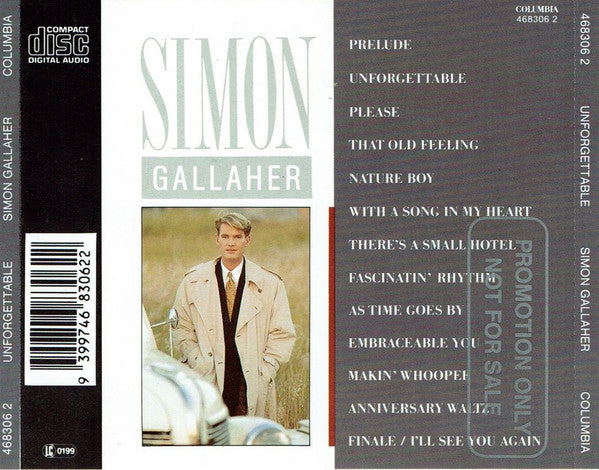 Simon Gallaher : Unforgettable (CD, Album)