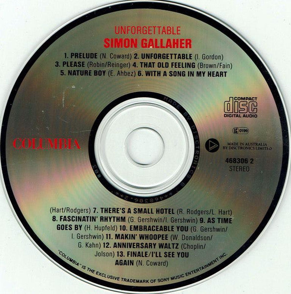 Simon Gallaher : Unforgettable (CD, Album)