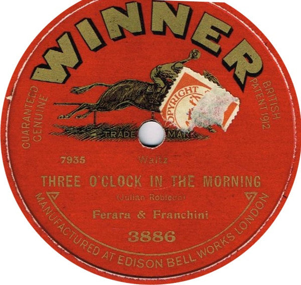 Ferara & Franchini* : Three O'Clock In The Morning / Mahina Malamalama (Shellac, 10")