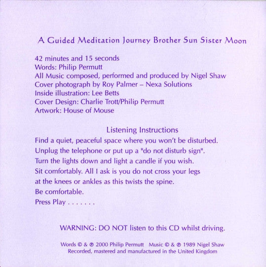 Philip Permutt : A Guided Meditation Journey Brother Sun Sister Moon (CD, Album)