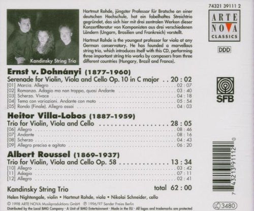 Ernst von Dohnányi, Heitor Villa-Lobos, Albert Roussel - Kandinsky String Trio : Serenade Op. 10 - String Trio - String Trio Op. 58 (CD, Album)