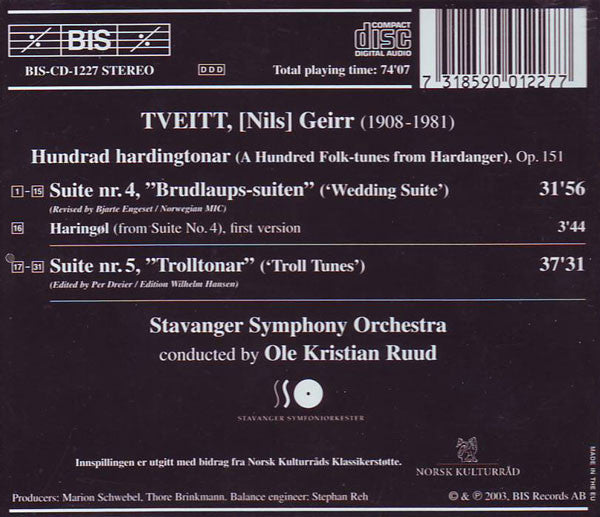 Geirr Tveitt - Stavanger Symphony Orchestra*, Ole Kristian Ruud : Wedding Suite; Troll Tunes (CD, Album)