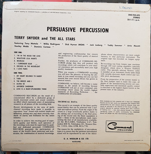 Terry Snyder And The All Stars : Persuasive Percussion (LP, Album)