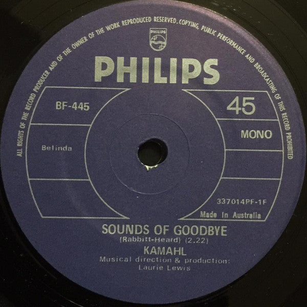 Kamahl : Sounds Of Goodbye (7", Single, Mono, RP, Blu)