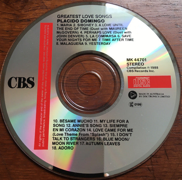 Placido Domingo : Greatest Love Songs (CD, Comp)