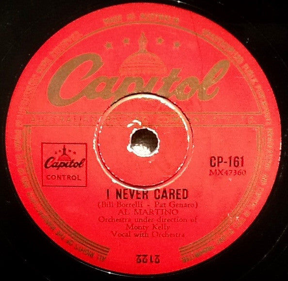 Al Martino : Take My Heart /I Never Cared (Shellac, 10")
