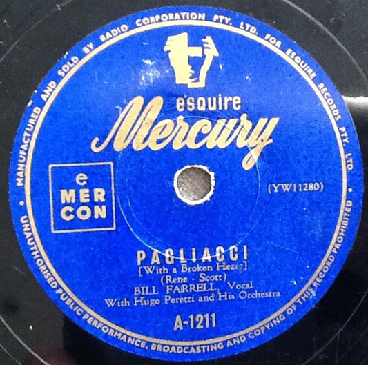 Bill Farrell : Pagliacci / A Man Called Peter (Shellac, 10")