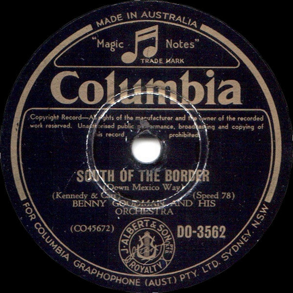 Benny Goodman And His Orchestra : South Of The Border / Muskat Ramble (Shellac, 10")