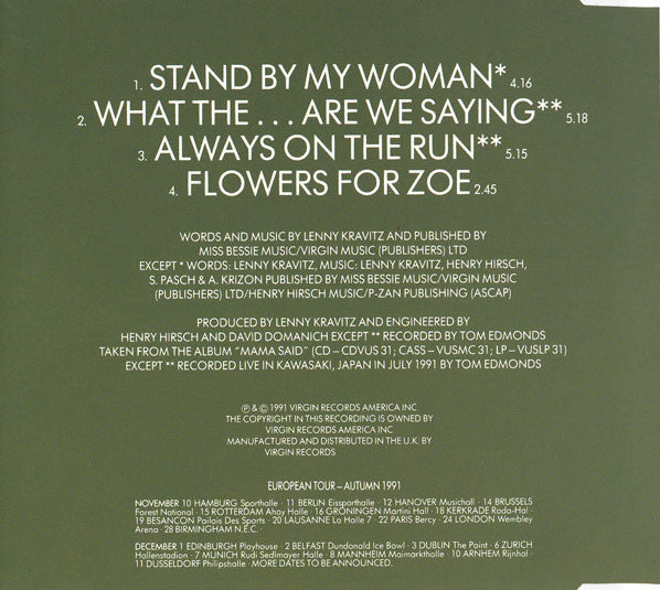 Lenny Kravitz : Stand By My Woman (CD)