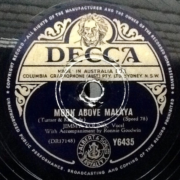 Jimmy Young (5) : Moon Above Malaya / Faith Can Move Mountains (Shellac, 10")
