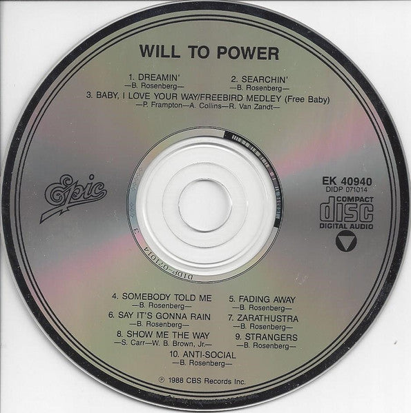Will To Power : Will To Power (CD, Album)