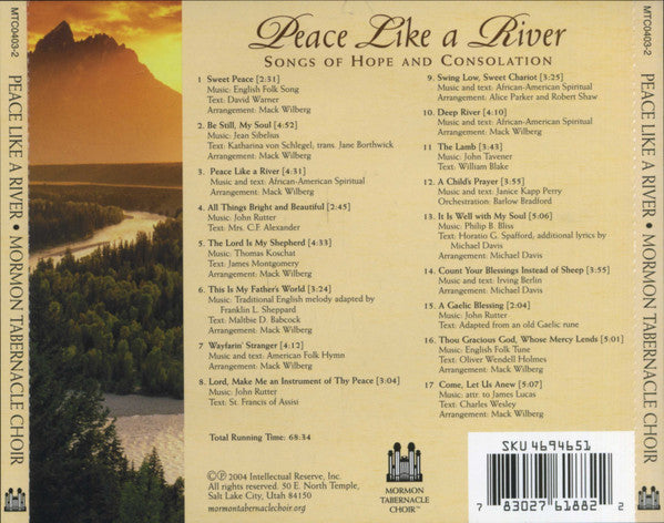 Mormon Tabernacle Choir : Peace Like A River (CD, Album)