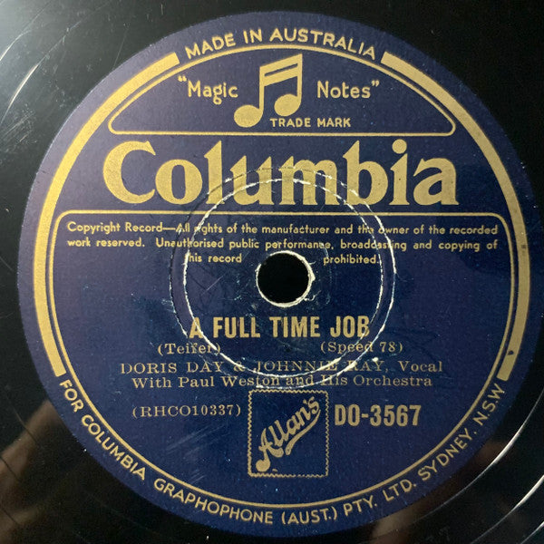 Doris Day / Johnnie Ray With Paul Weston And His Orchestra : Ma Says, Pa Says / A Full Time Job (Shellac, 10")