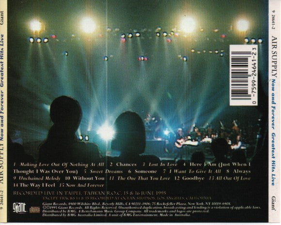 Air Supply : Greatest Hits Live... Now And Forever (CD, Album)