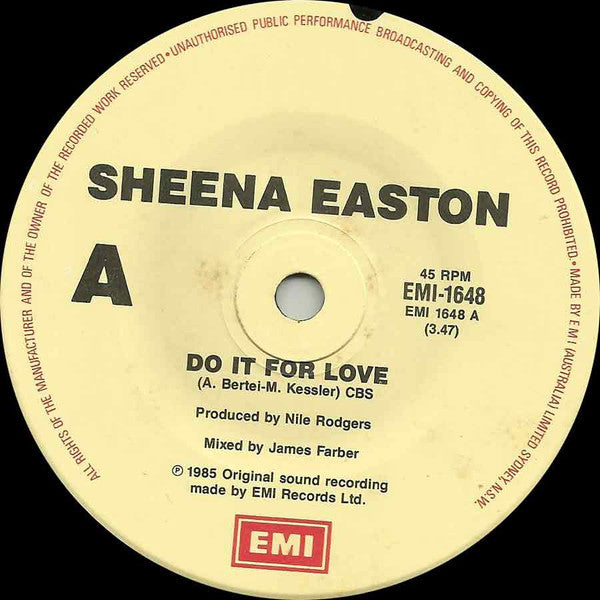Sheena Easton : Do It For Love (7", Single)